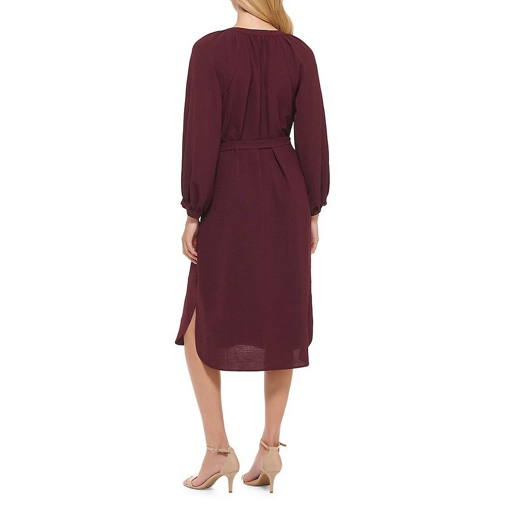 Aero Waist-Tie Midi Dress