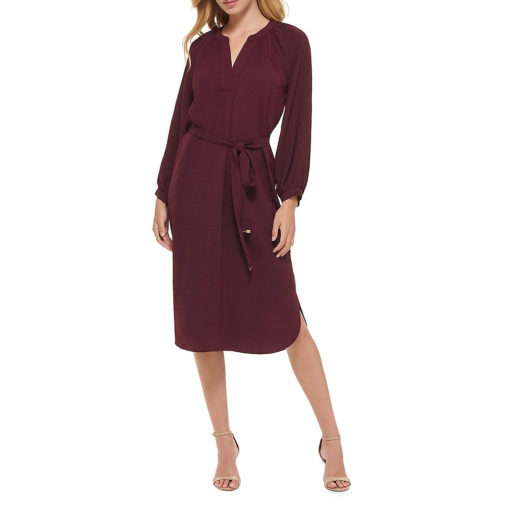 Aero Waist-Tie Midi Dress