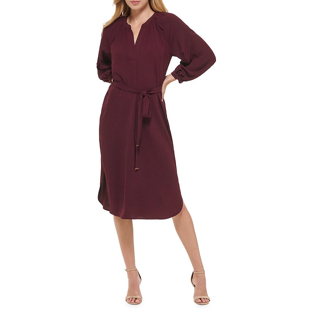 Aero Waist-Tie Midi Dress