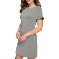 Knit Houndstooth Sheath Dress