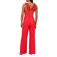 Satin Crepe V-Neck Jumpsuit