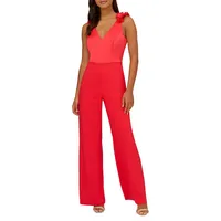 Satin Crepe V-Neck Jumpsuit