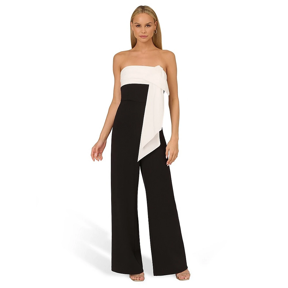 Strapless Wide-Leg Crepe Jumpsuit