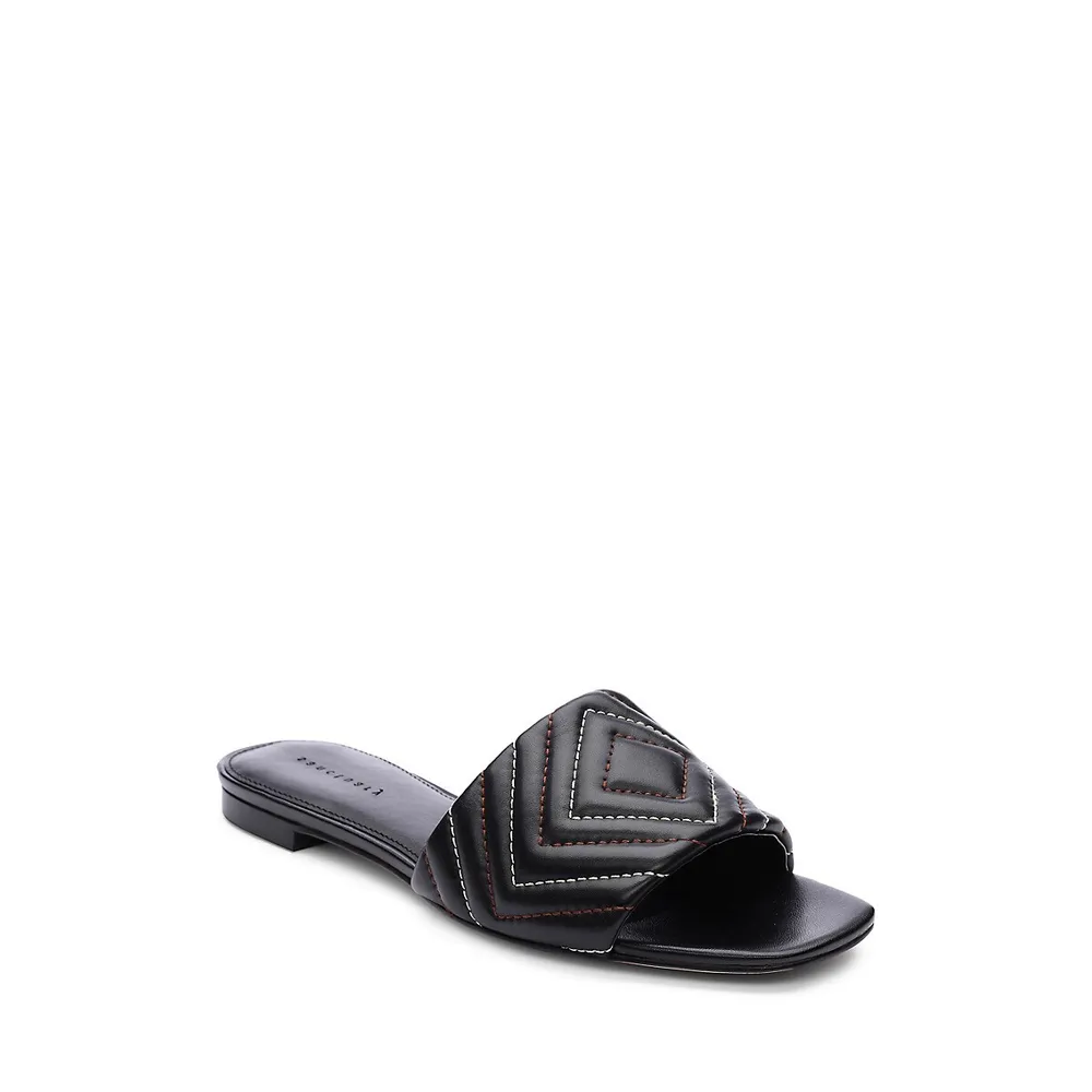 Smart Creations Culture Quilted Leather Slide Sandals