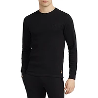 T-shirt de nuit en maille gaufrée à encolure ras du cou