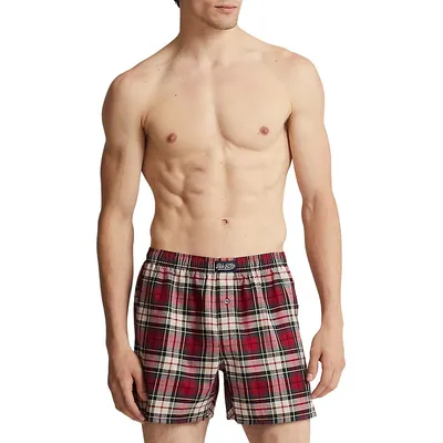 Plaid Flannel Boxer Shorts