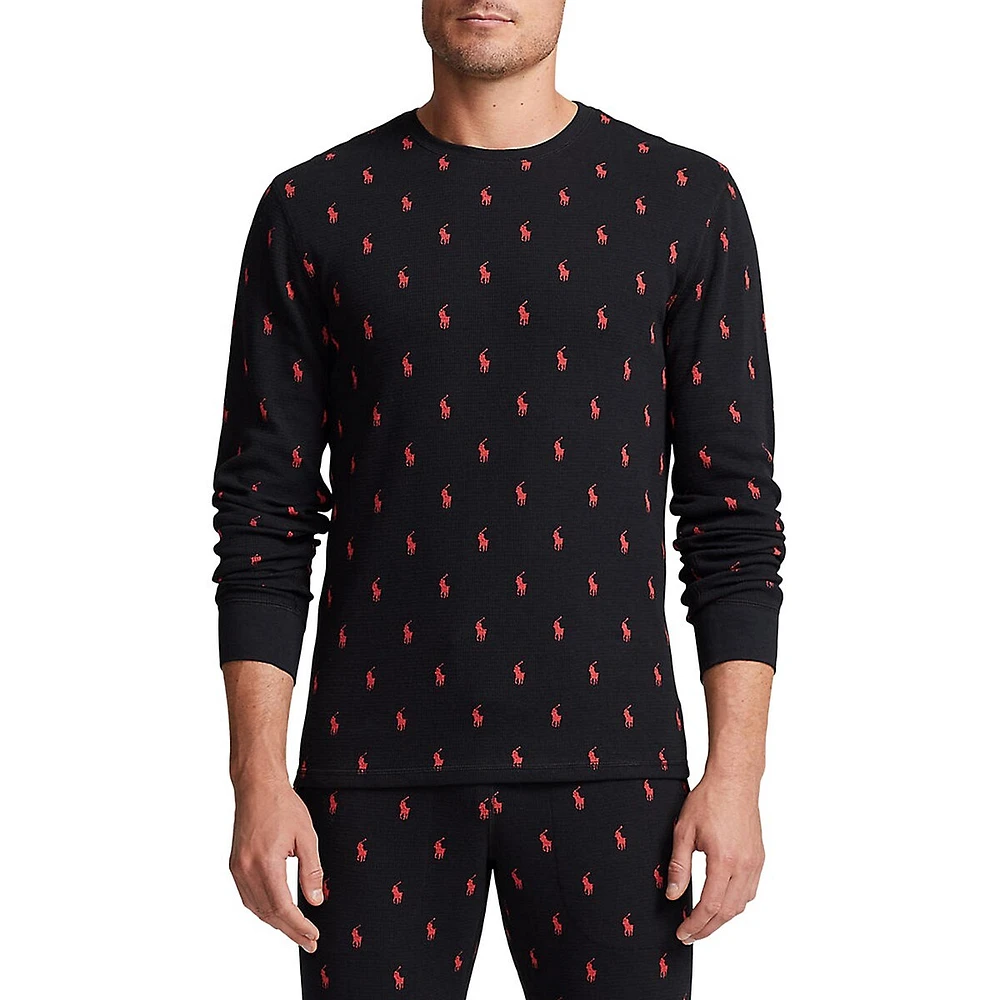 Polo Ralph Lauren Pony Waffle-Knit Crewneck Sleep Shirt