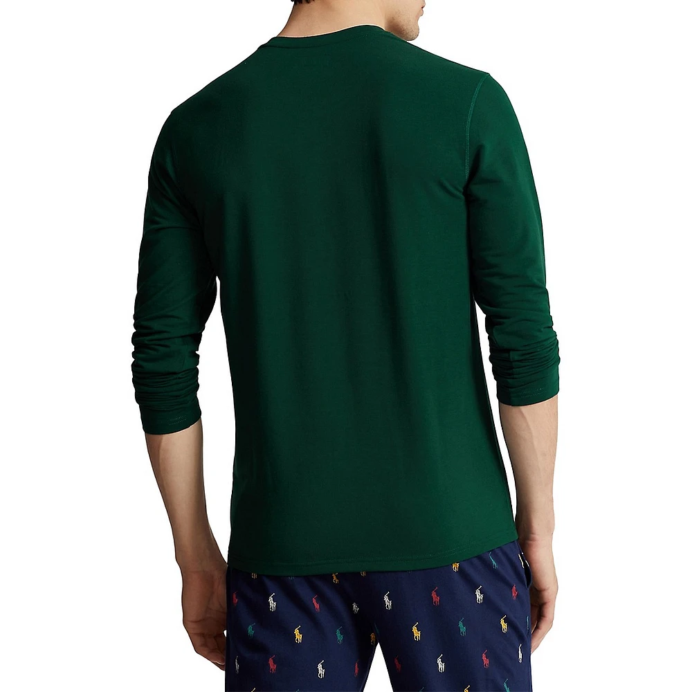 Terry Crewneck Long-Sleeve Sleep T-Shirt