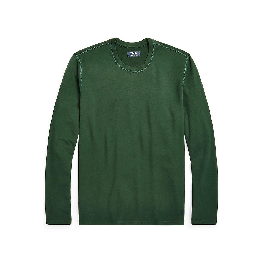 Terry Crewneck Long-Sleeve Sleep T-Shirt