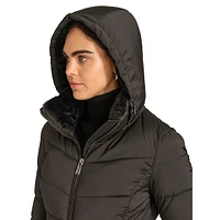 Faux-Fur Lined Hooded Puffer Jacket