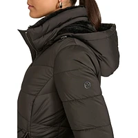 Faux-Fur Lined Hooded Puffer Jacket