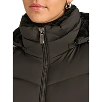 Faux-Fur Lined Hooded Puffer Jacket