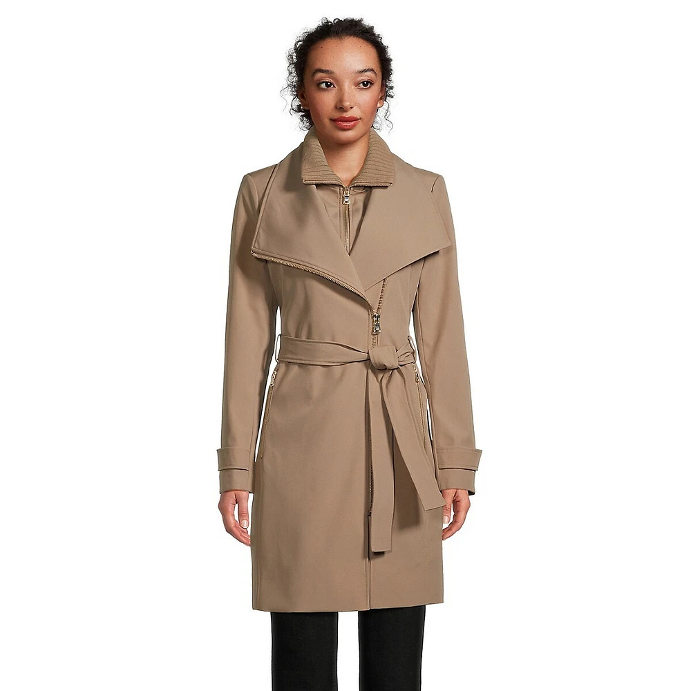 Belted Softshell Coat With Core Bib