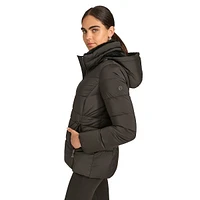 Faux-Fur Lined Hooded Puffer Jacket