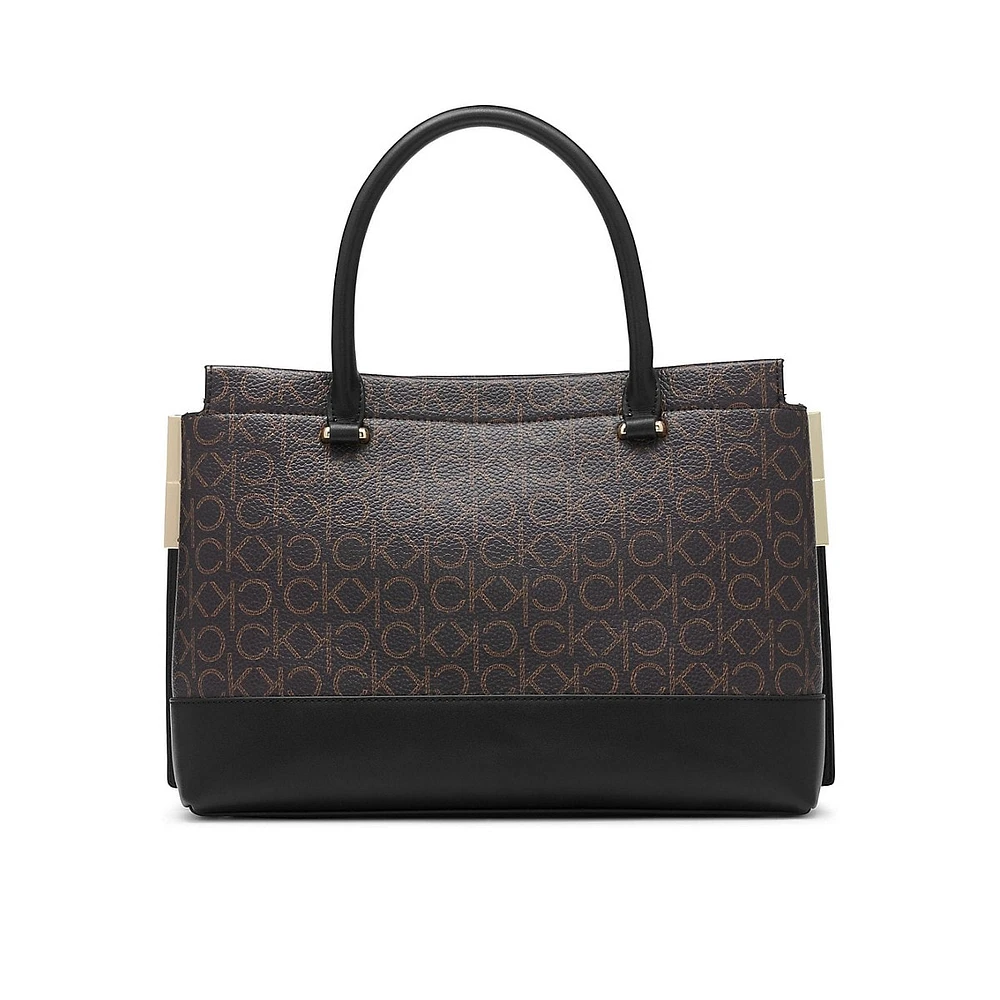 Bianca Monogram-Print Satchel