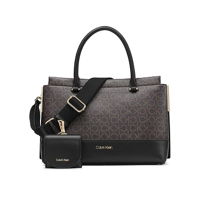 Bianca Monogram-Print Satchel