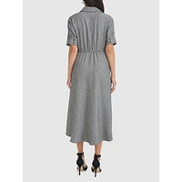 Gathered Drape Shirt Dress