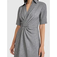 Gathered Drape Shirt Dress