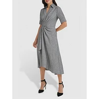 Gathered Drape Shirt Dress