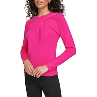 Twisted Jersey-Knit Long-Sleeve Top