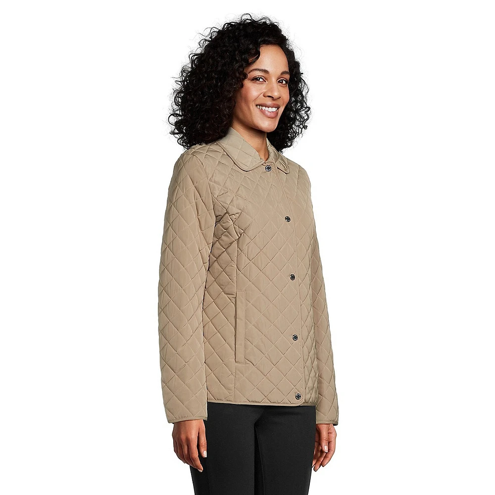 Diamond-Quilted Barn Jacket