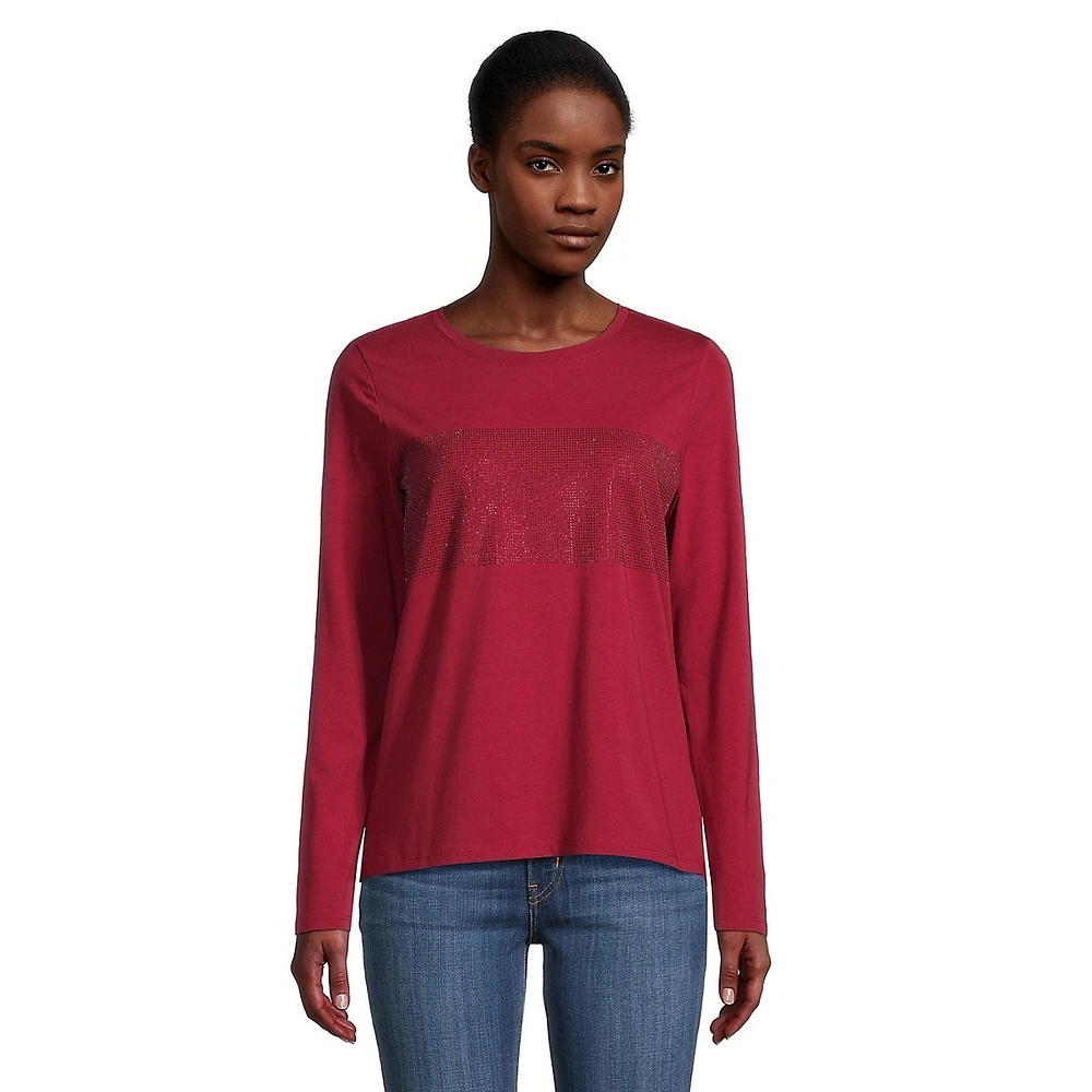 Embellished Long-Sleeve T-Shirt