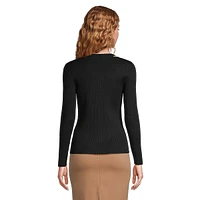 Cutout Rib-Knit Sweater