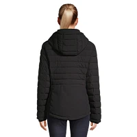 Mixed Media Lightweight Hooded Jacket