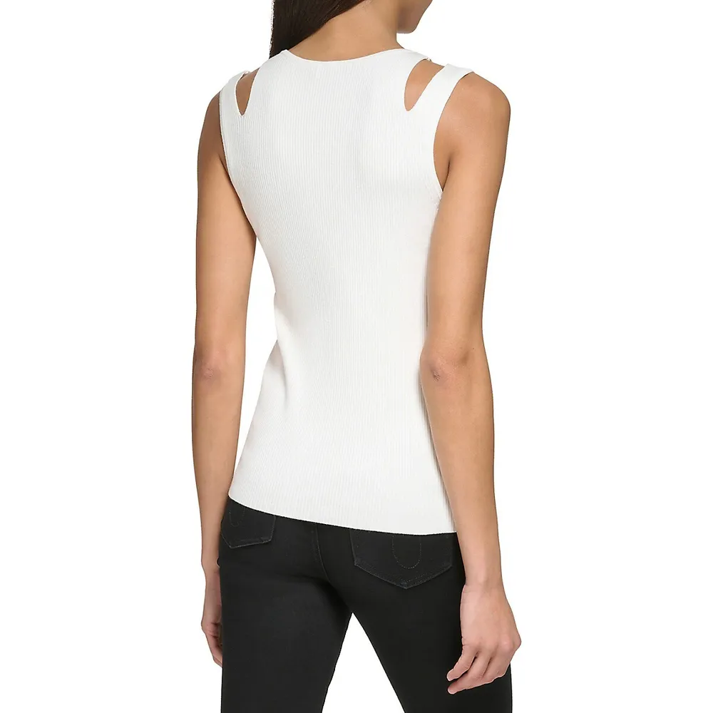 Cutout Ribbed Tank Top