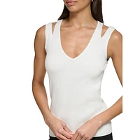 Cutout Ribbed Tank Top