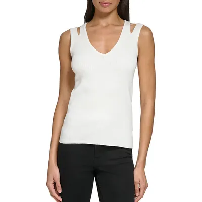 Cutout Ribbed Tank Top