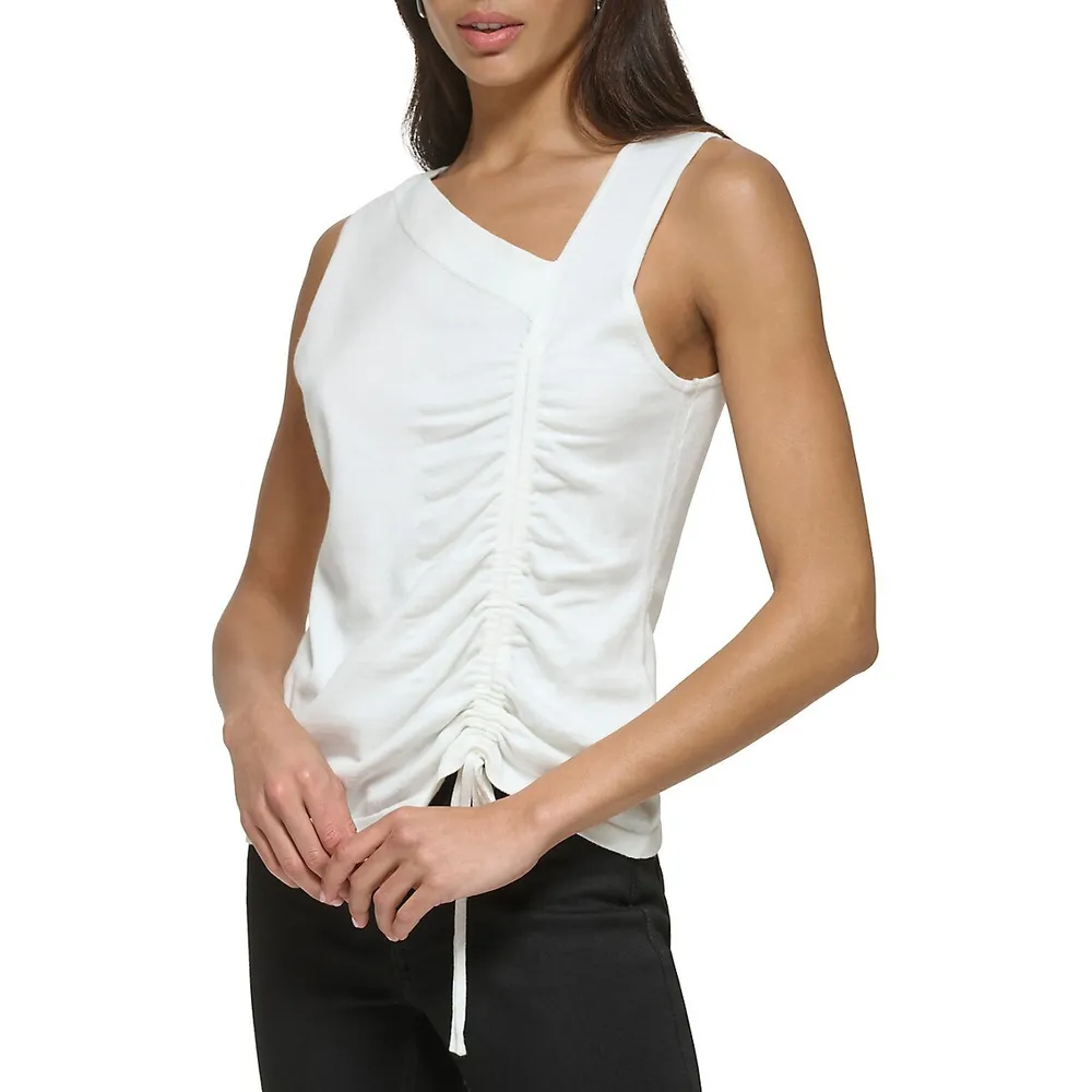 Asymmetrical Ruched Tank Top