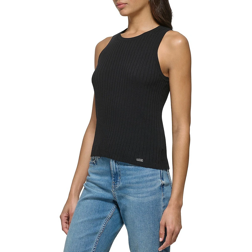 Rib-Knit Racerback Tank Top