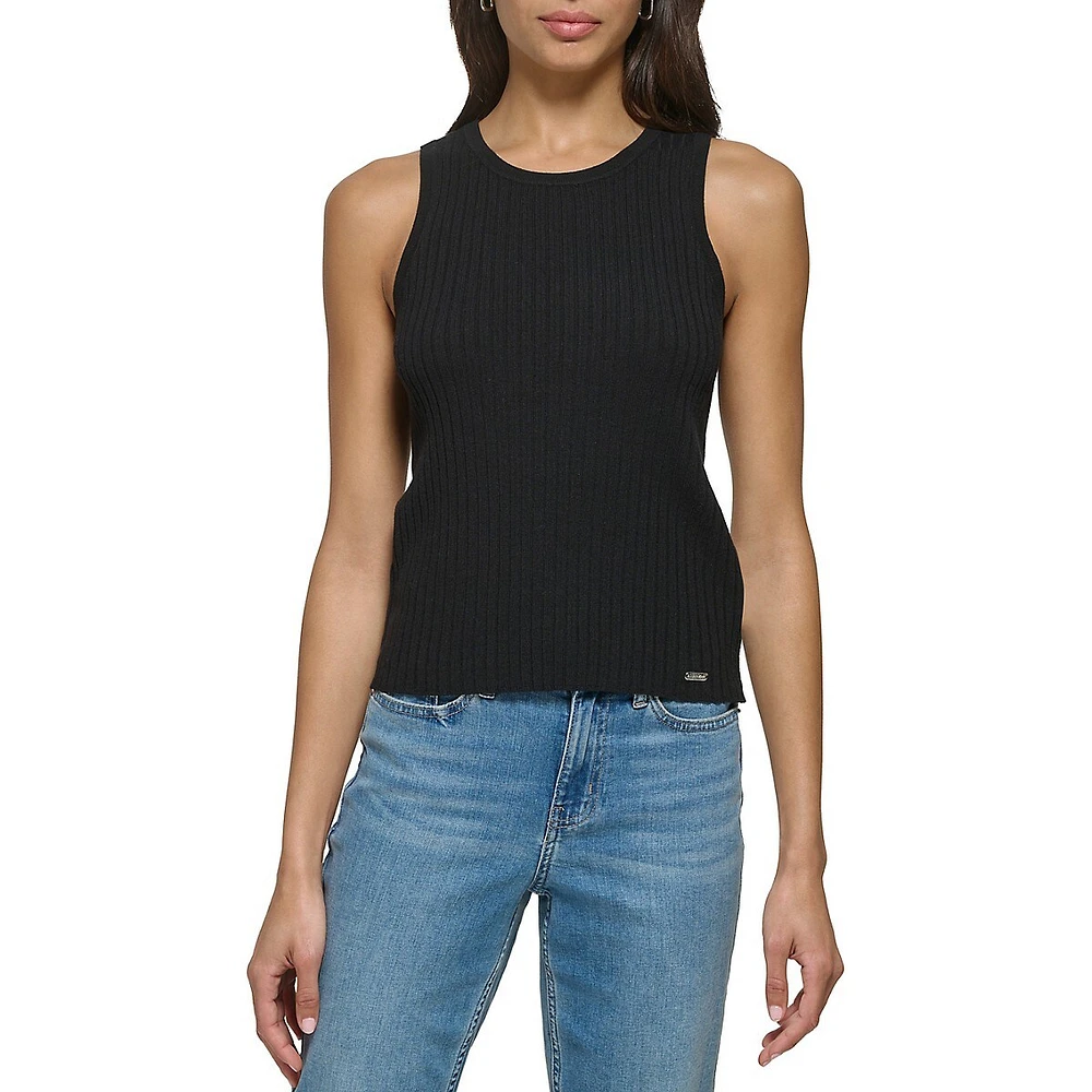 Rib-Knit Racerback Tank Top