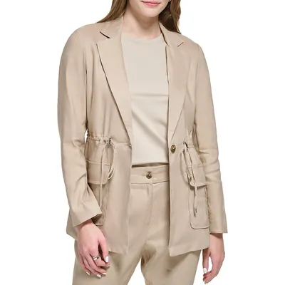 Utility Drawstring Blazer