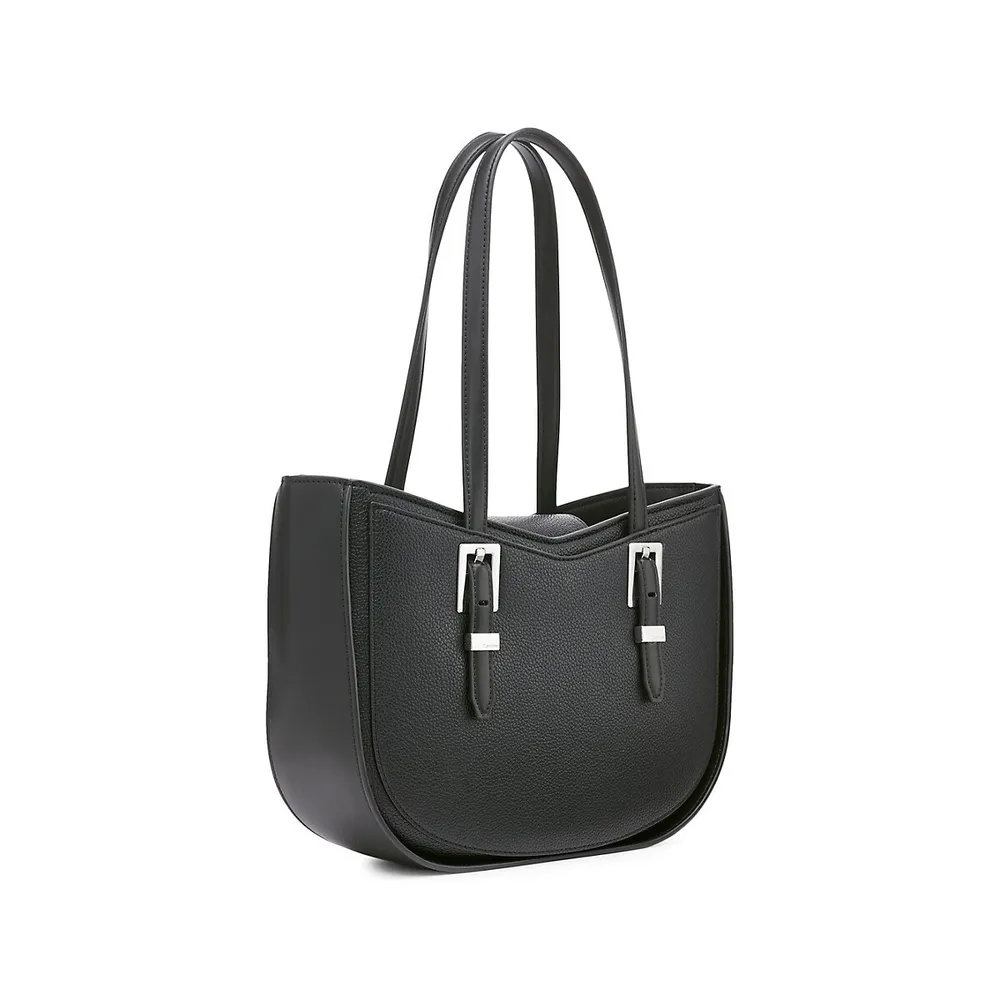 Calvin Klein Recycled Saffiano Tote Bag In Black