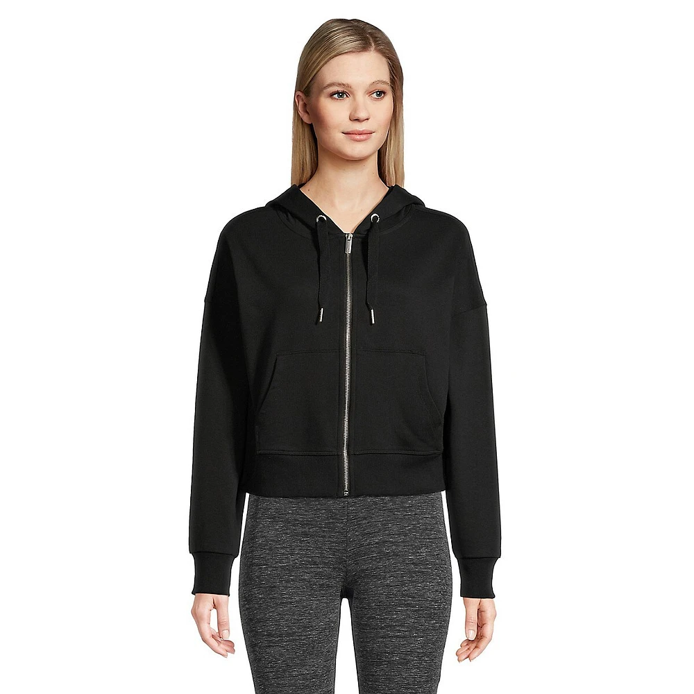 Cropped Zip-Up Hoodie