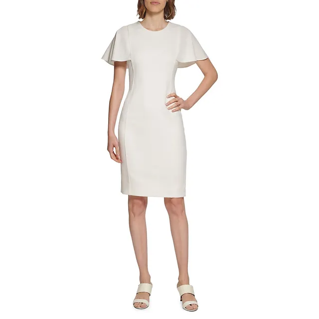 Calvin Klein Popover-Cape Sheath Dress - Macy's