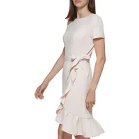 Ruffled Hem Faux Wrap Dress