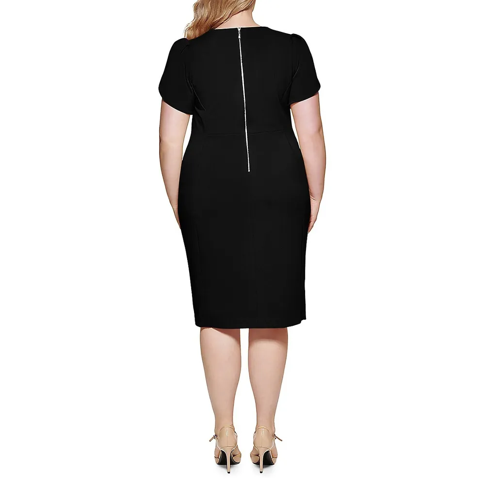 Tulip-Sleeve Sheath Dress