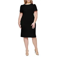 Tulip-Sleeve Sheath Dress