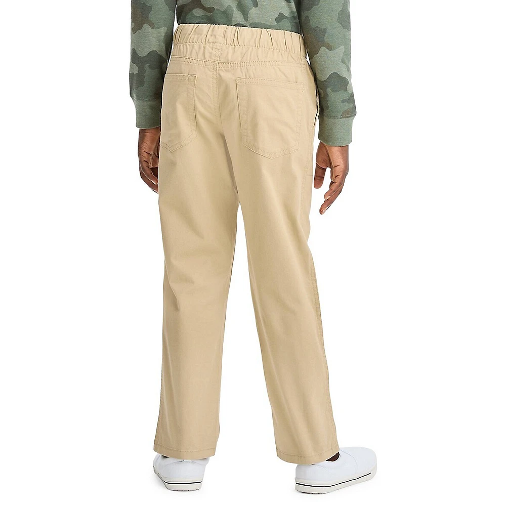 Boy's Stretch-Woven Straight-Fit Pull-On Pants