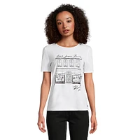 Embellished Store-Front Graphic T-Shirt