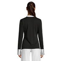 Ruched-Front Contrast-Trim Top