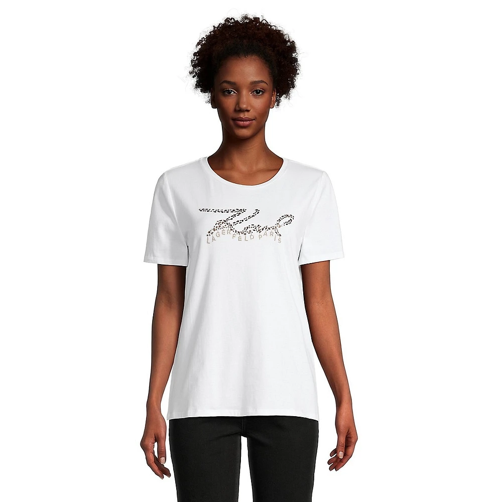 Karl Script Embellished T-Shirt