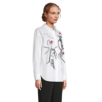 Fashion Girl-Sketch Poplin Shirt