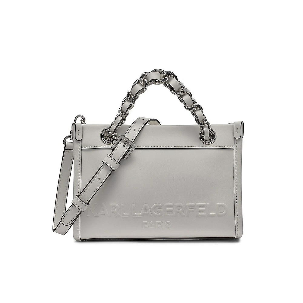 Chain-Detailed Leather Crossbody Bag