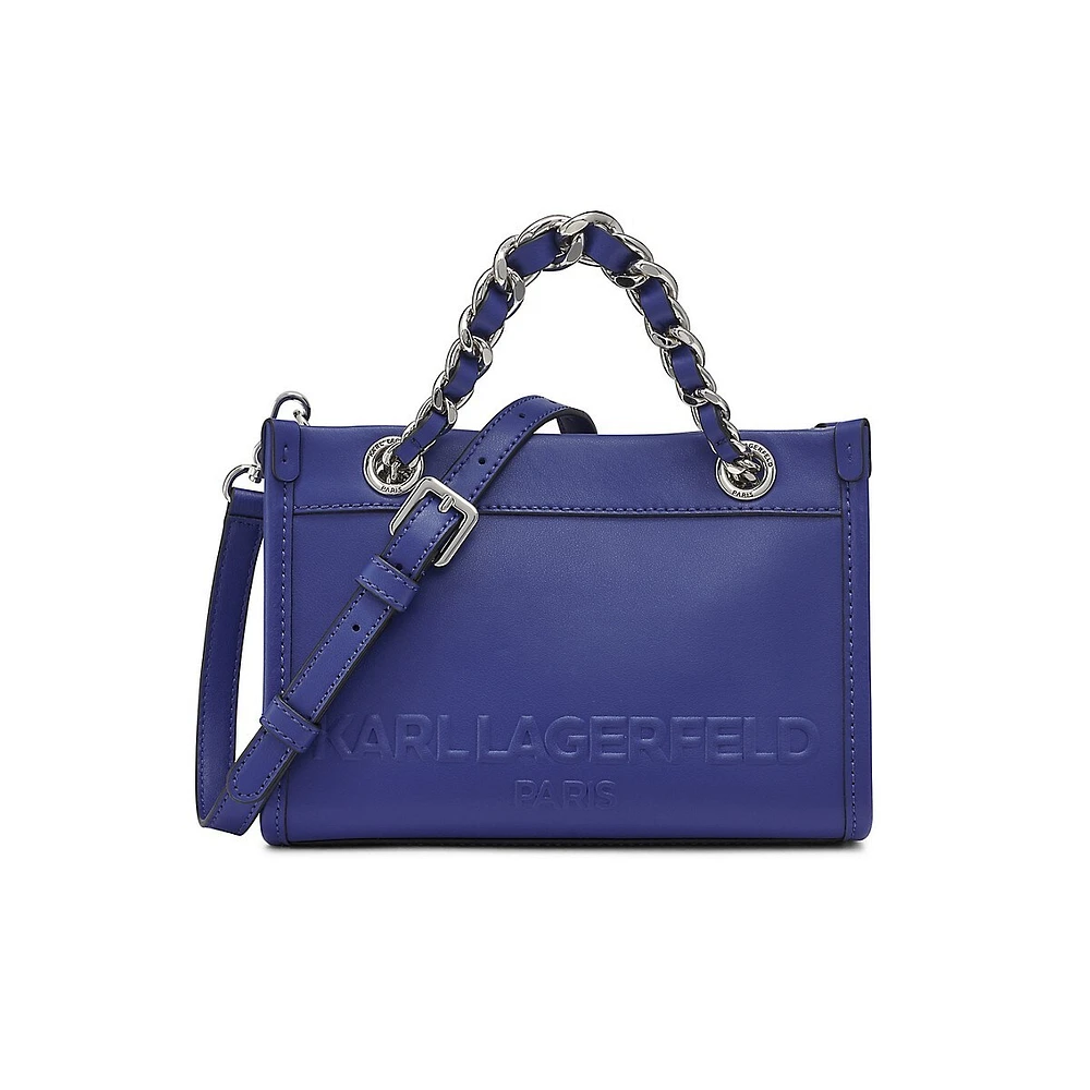 Chain-Detailed Leather Crossbody Bag