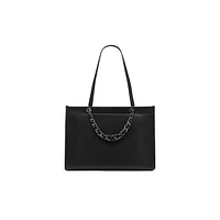 Chain-Detailed Leather Tote