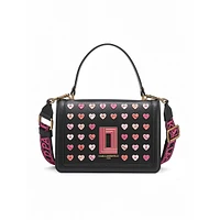 Simone Heart-Appliqué Leather Satchel